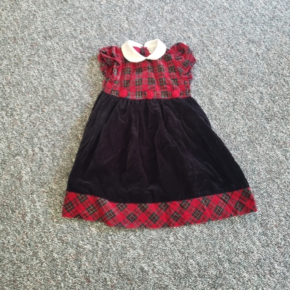 Vintage 90s Velvet Girls Christmas Dress